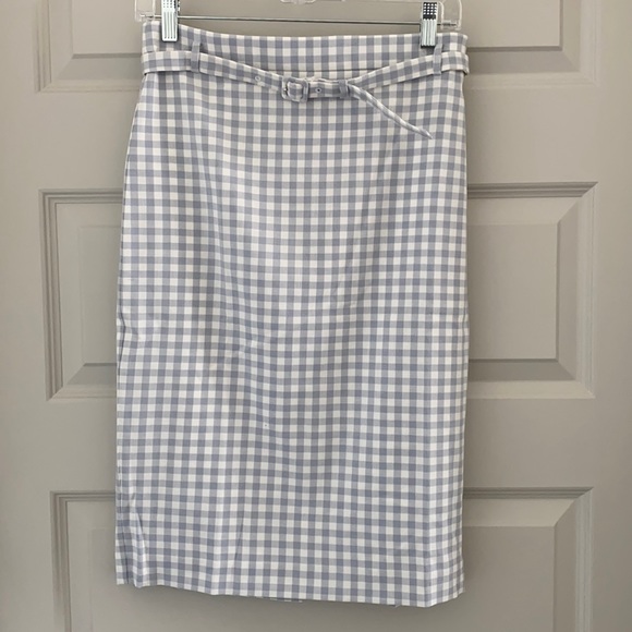 Ann Taylor Dresses & Skirts - Ann Taylor light baby blue gingham pencil skirt